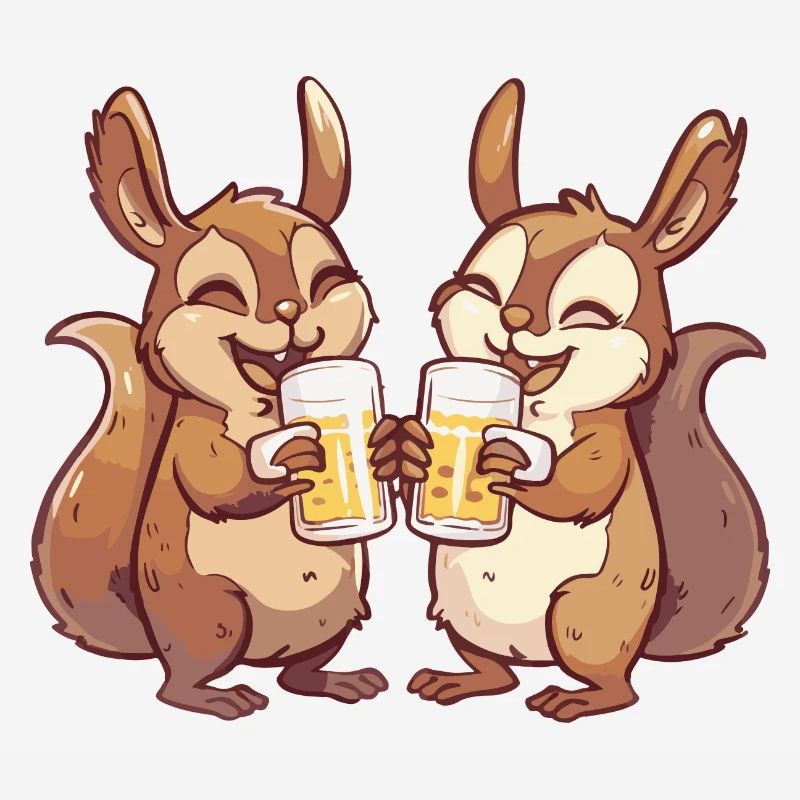 Squirrel Comic Beer Funny Booze