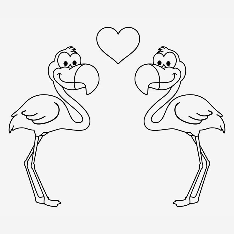 Flamingo Comic Couple amour
