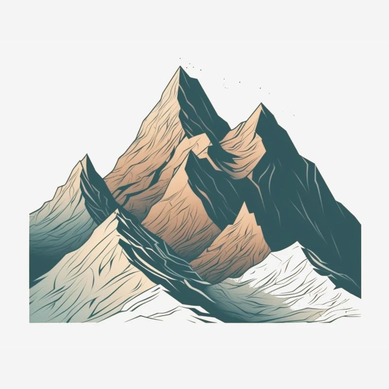 Minimalist mountain, alpine motif