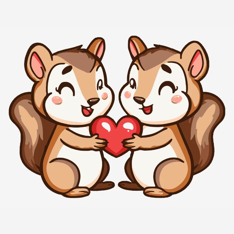 Eichhörnchen Comic Paar Liebe