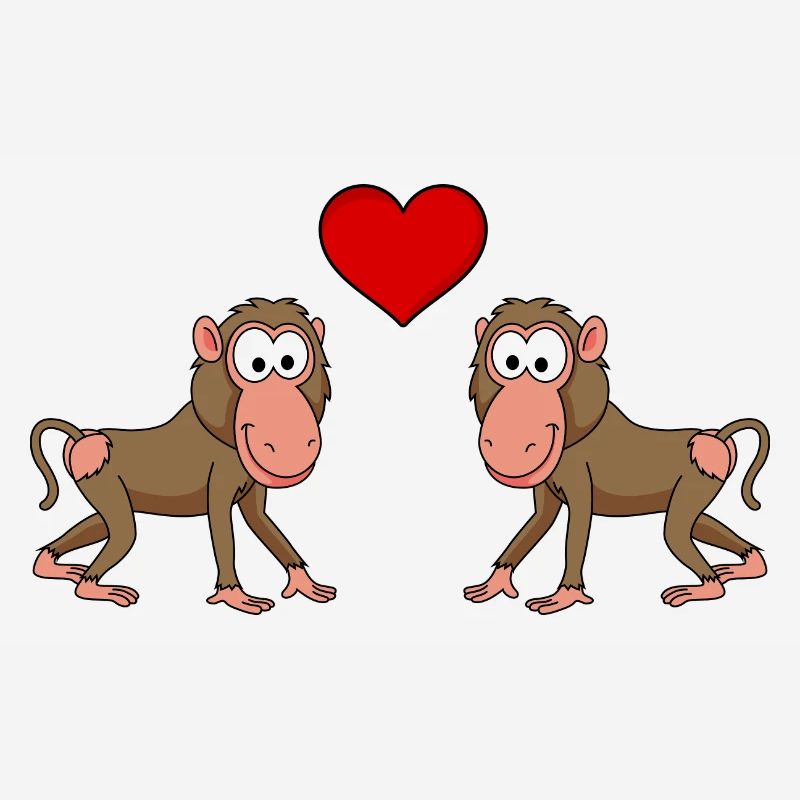 Monkey affe comic Paar liebe