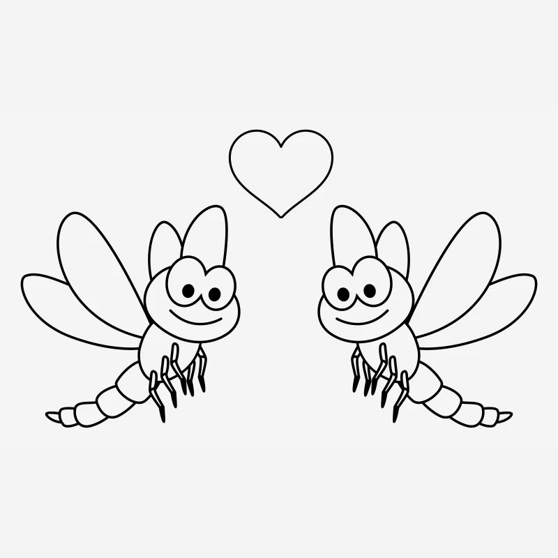 libelle Comic Paar liebe