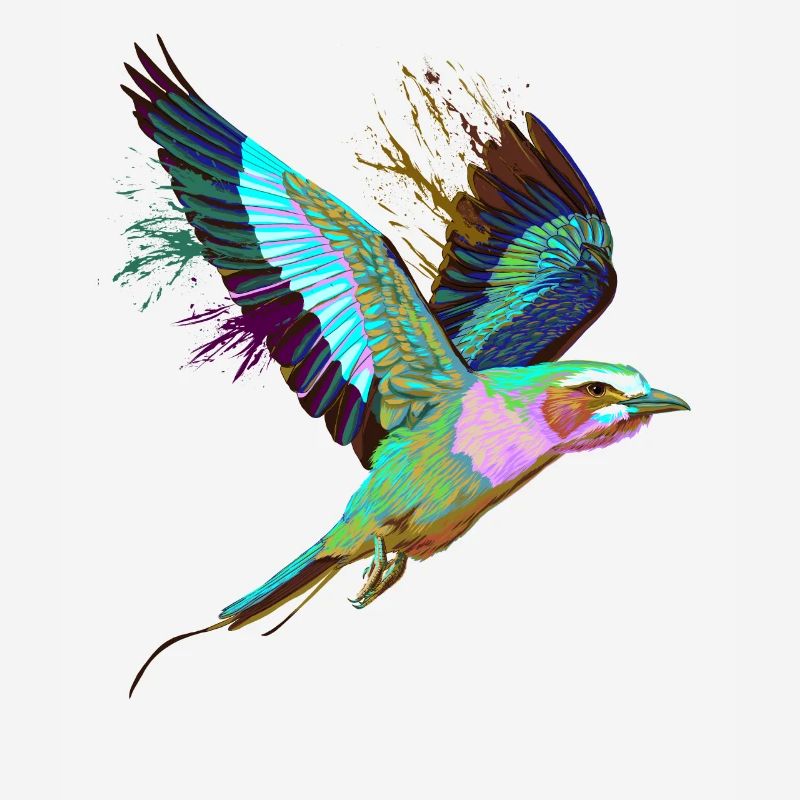 Flying Splash Bird Lilac Breasted Roller