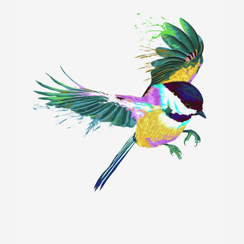 Flying Splash Bird Chickadee