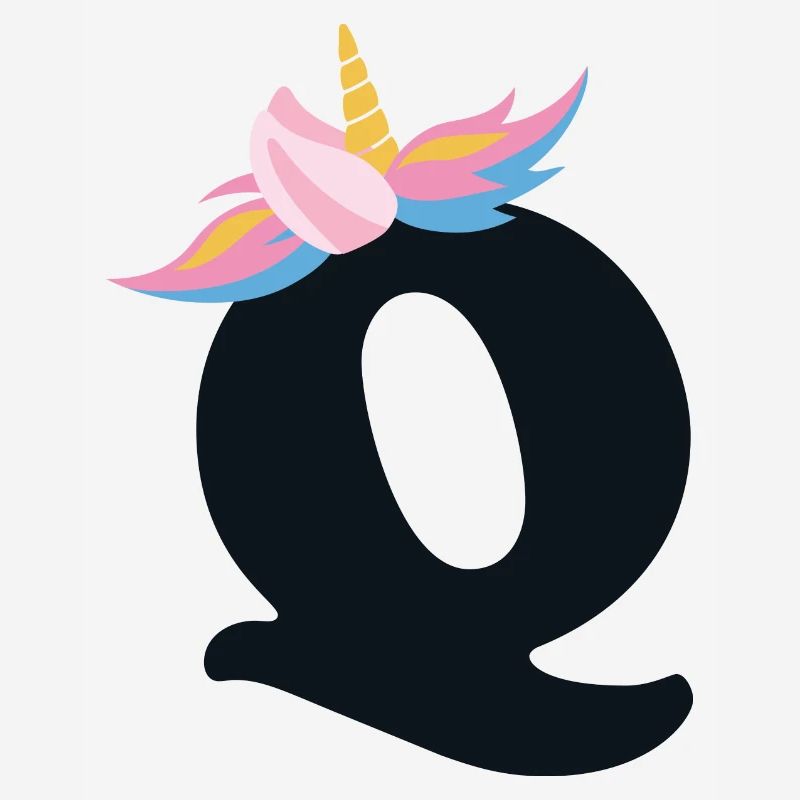 Einhorn-Buchstabe Regenbogenstyle "Q" | be unique