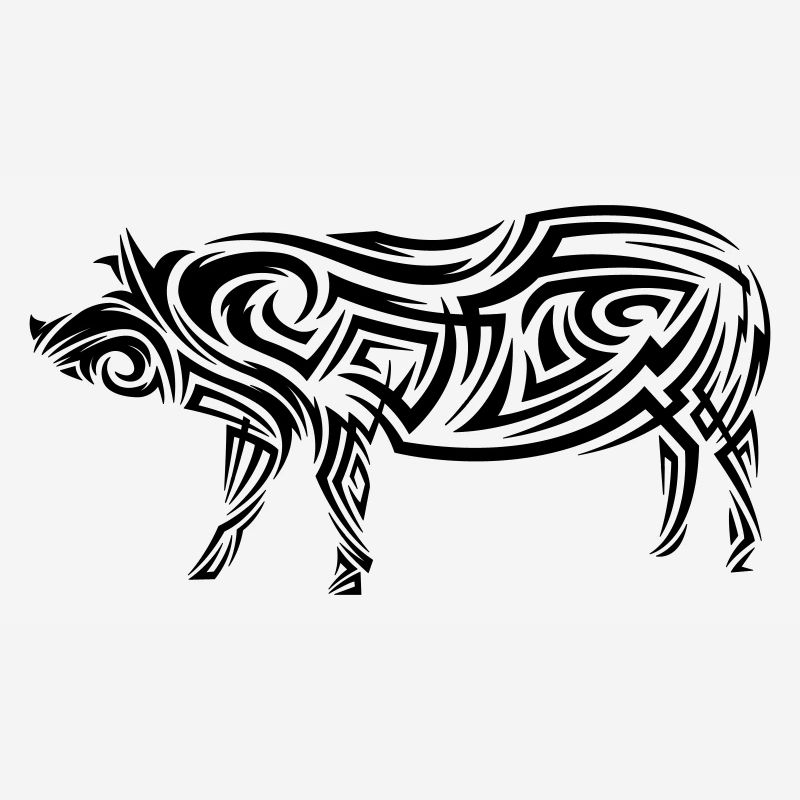 Tatouage tribal de cochon