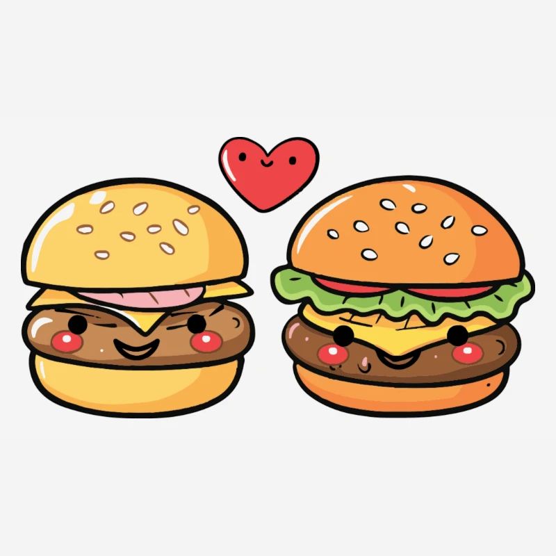 Burger Paar Liebe Herz Valentinstag