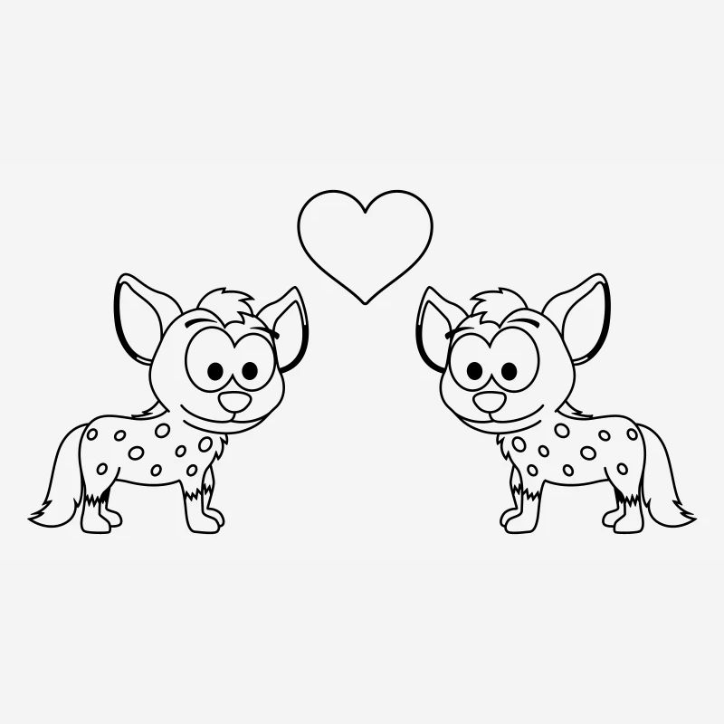 Hyäne Comic Paar liebe