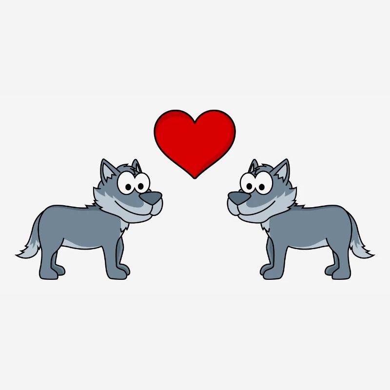 Wolf Comic Couple Amour