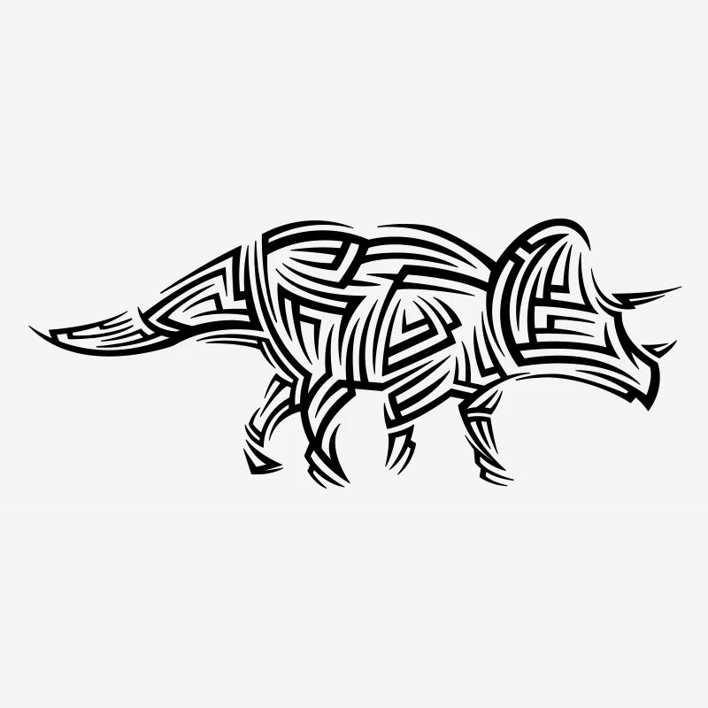 Tatouage tribal Dinosaur Triceratops