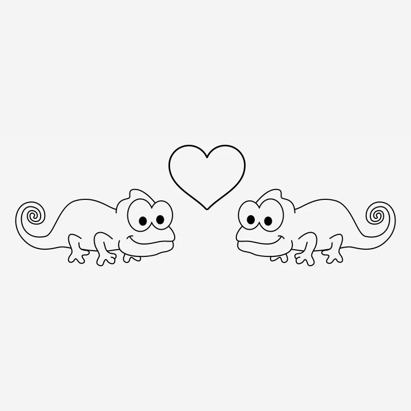 Chamäleon Comic Paar liebe