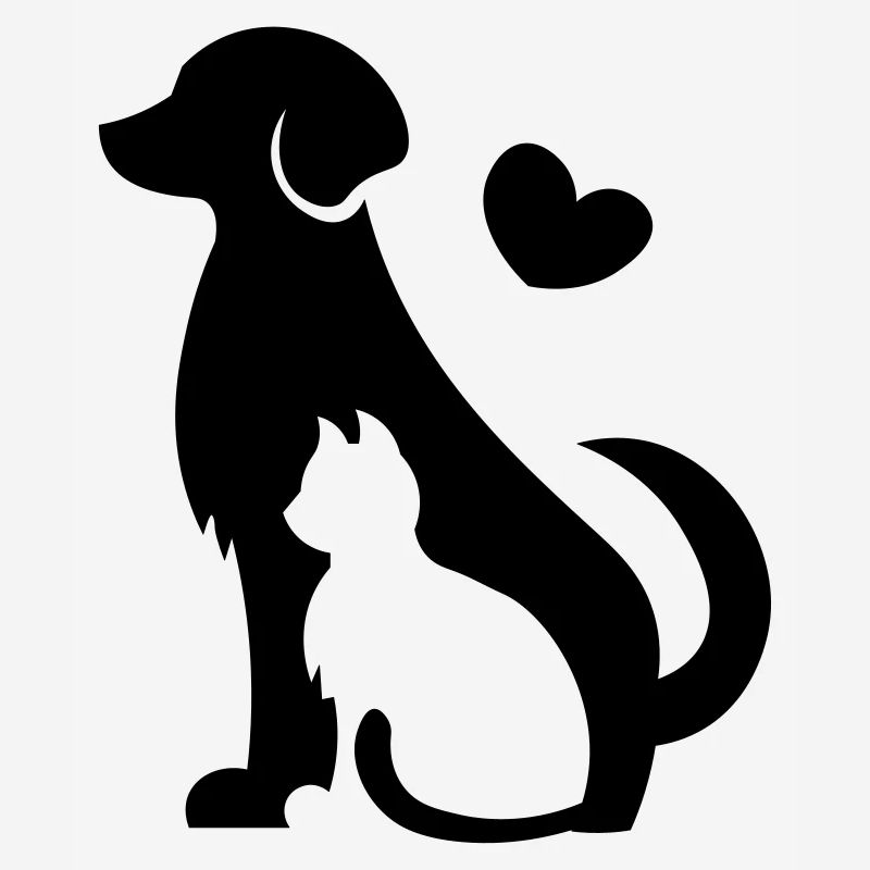 Hund und Katze - Tierfreunde Geschenkidee mit Herz