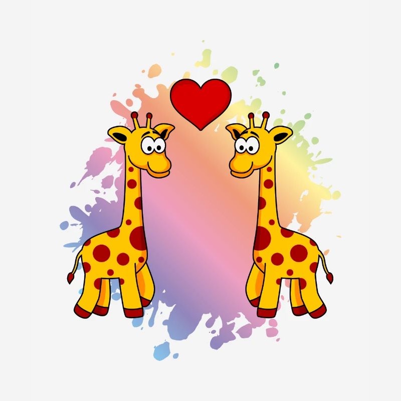 Giraffe Comic Tier Paar Liebe