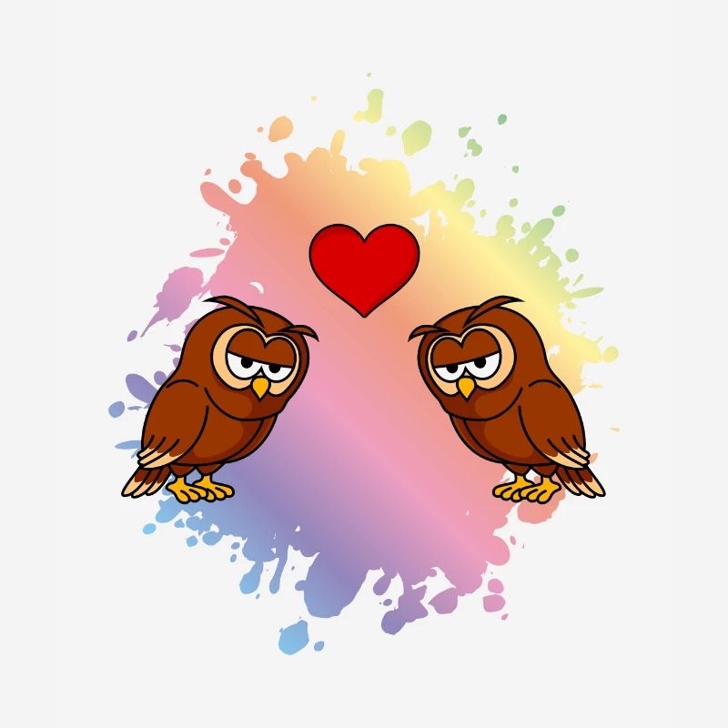 Eule Comic Paar Liebe