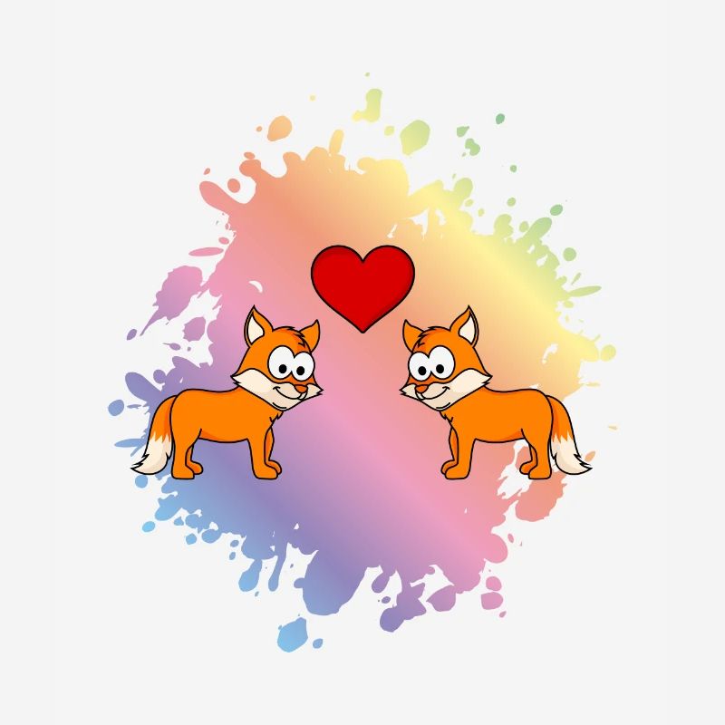 Fuchs Comic Paar Liebe