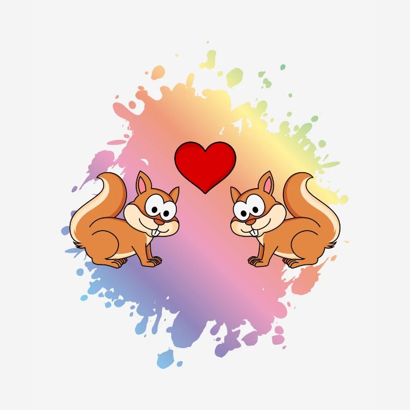 Eichhörnchen Comic Paar Liebe