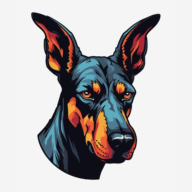 Portrait de chien doberman