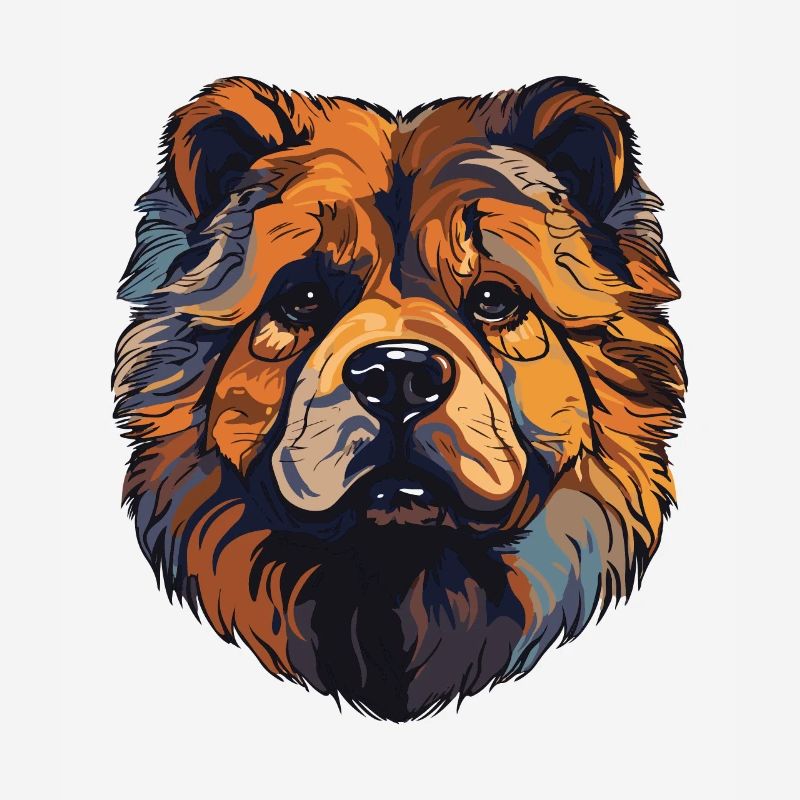 Tête de chien Chow Chow