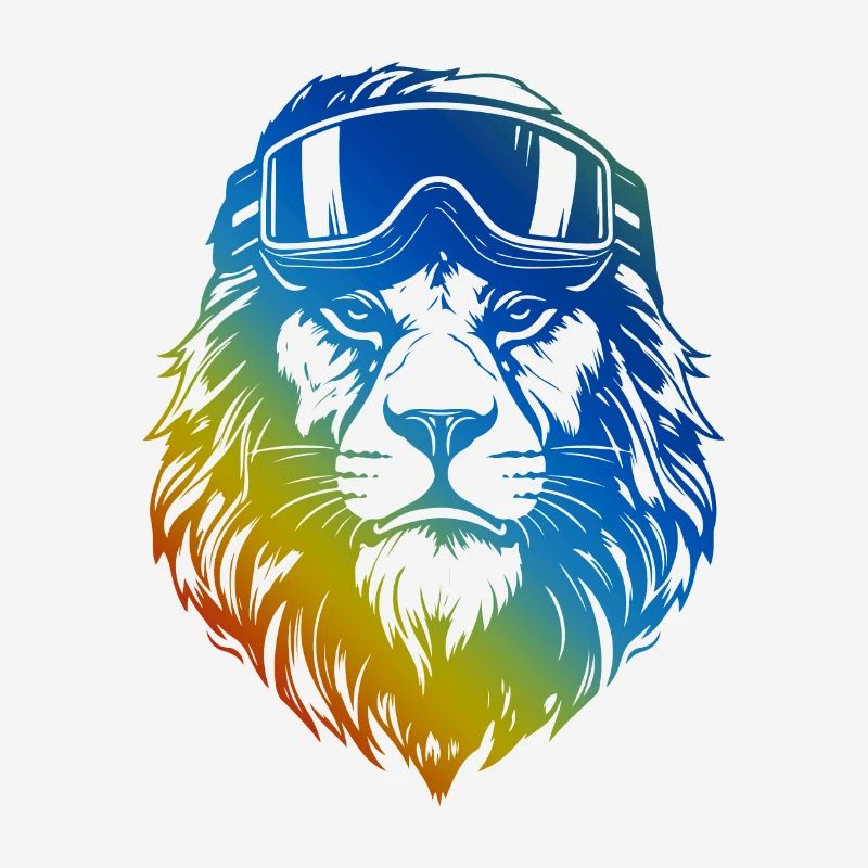 Ski Lion Colorful