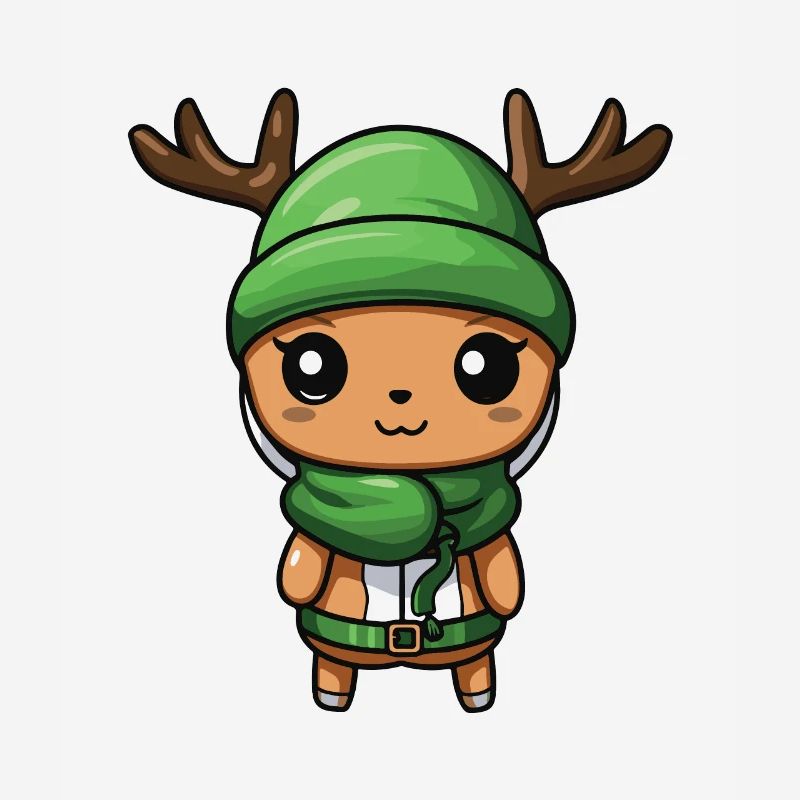 Cerf mignon hiver bande dessinée