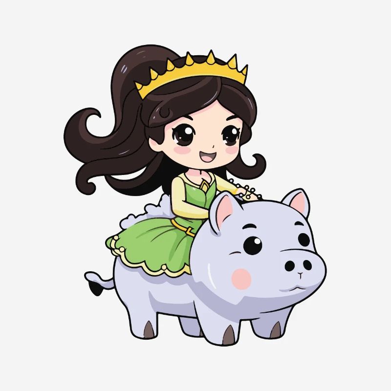 Bande dessinée de cochon de princesse