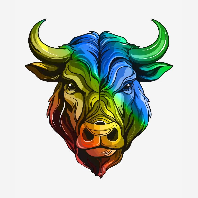 Bull Head Taurus Multicolored