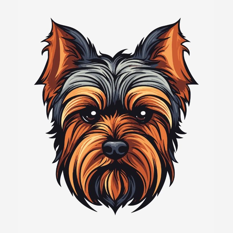 Tête de chien Yorkshire Terrier