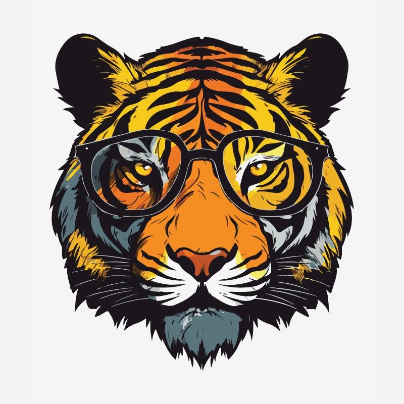 Tiger Head Portrait Cool