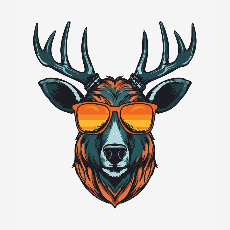 Deer Head Portrait Cool