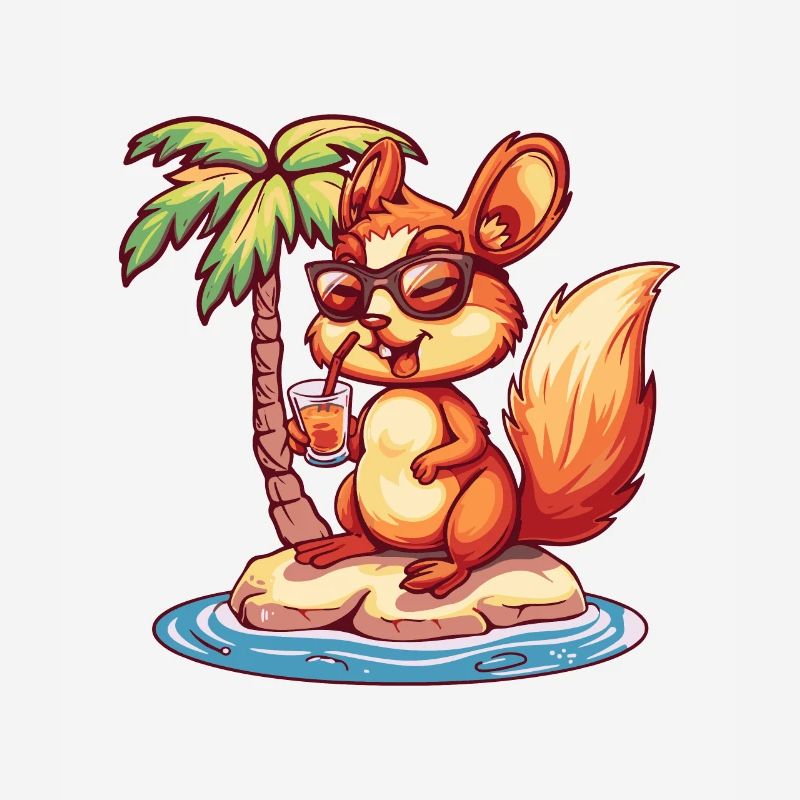 Squirrel Summer Beach Vacation