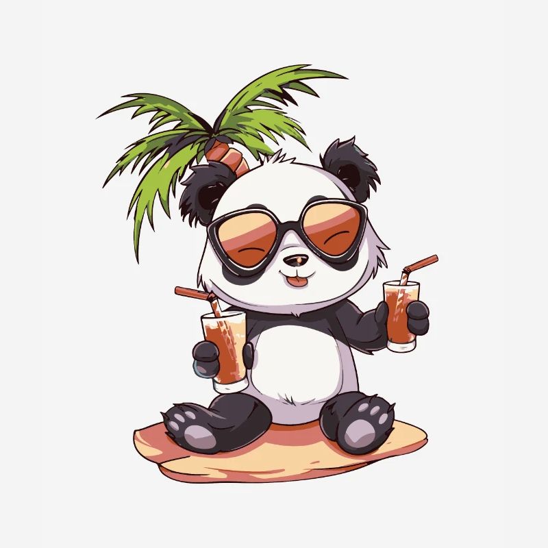Panda Summer Beach Vacation