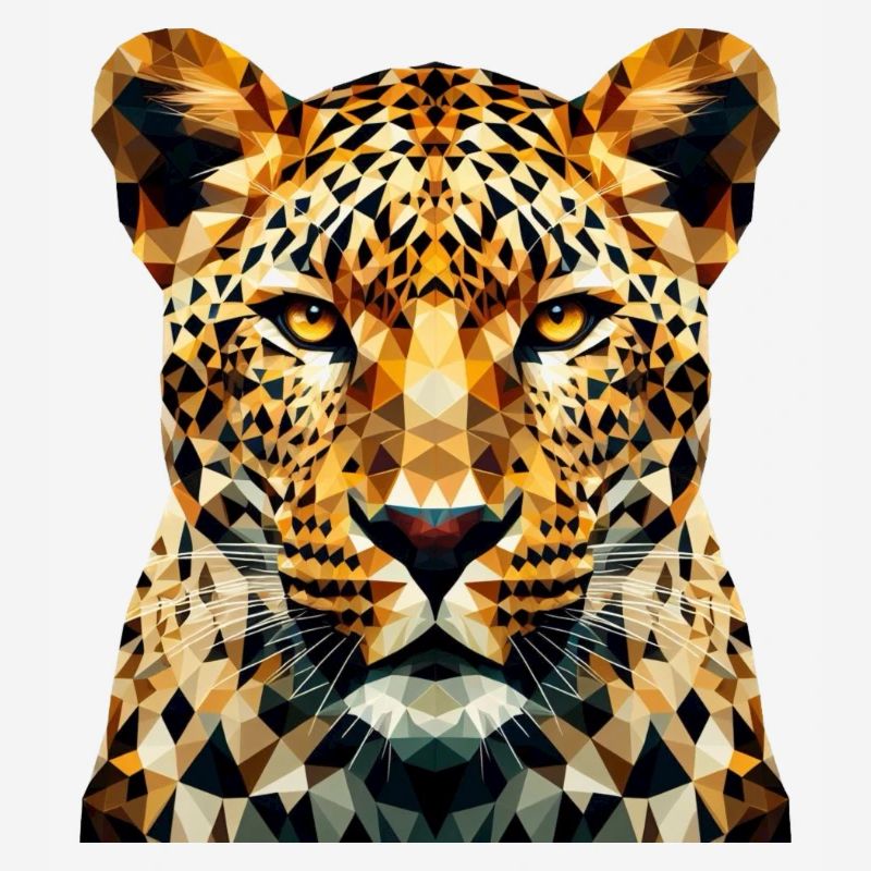 Ein Leopard im Polygon-Stil