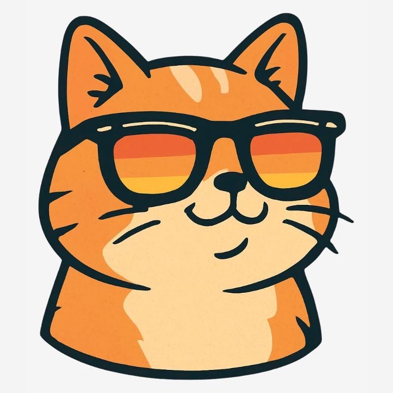 Katze mit Retro-Sonnenbrille
