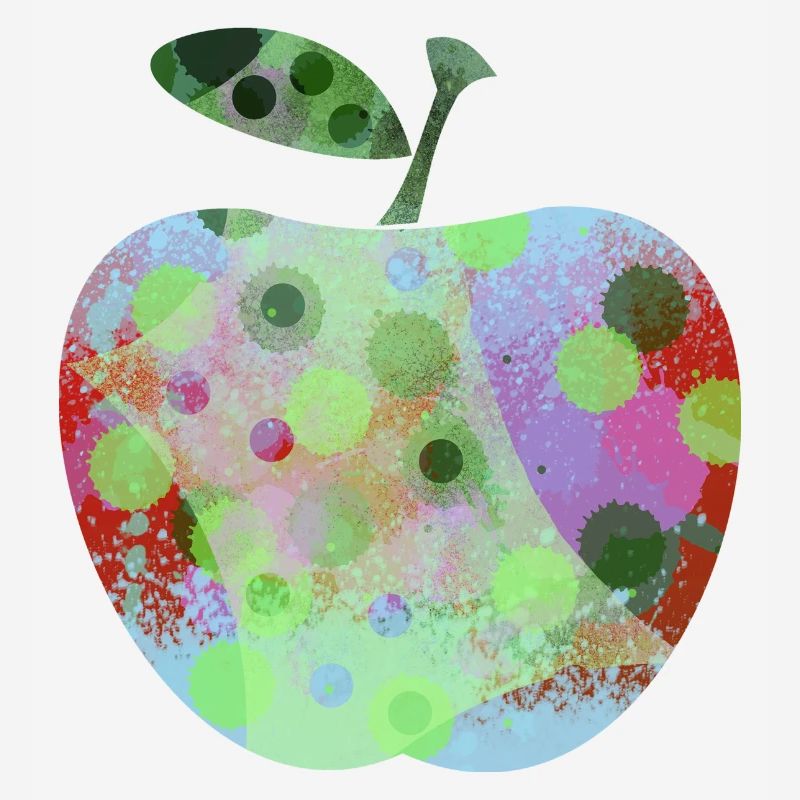 Colorful apple with blobs