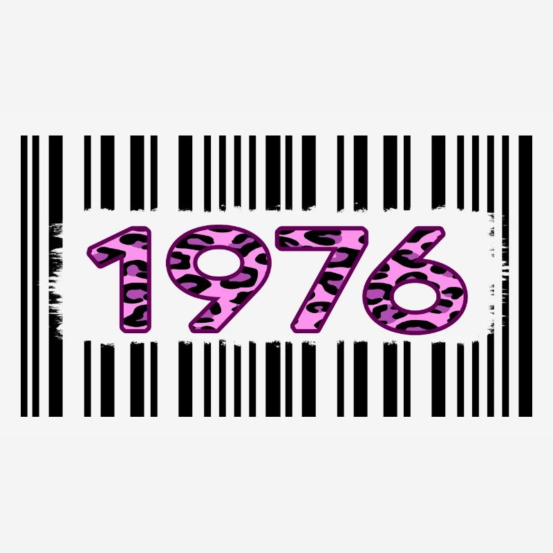 1976 Birthday unique pink leopard barcode