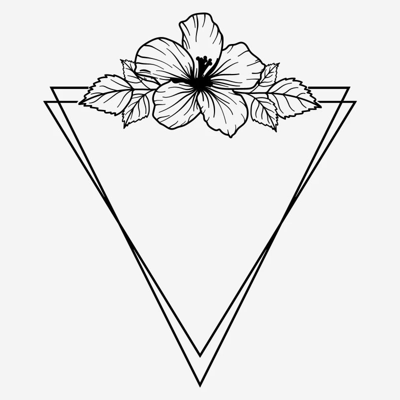 Hibiscus Boho Blume Handgemalt