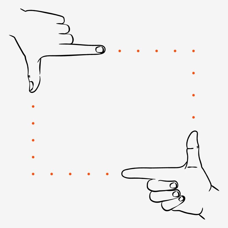 Handzeichen Bildausschnitt – 2 Farben