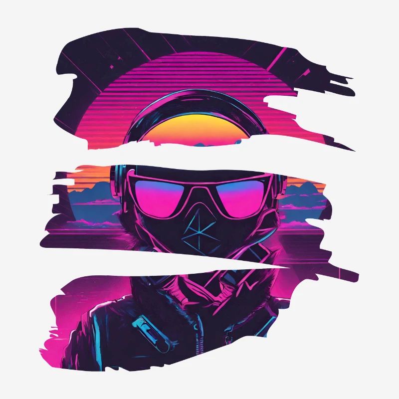 Retro Synthwave 80s Racer Driver