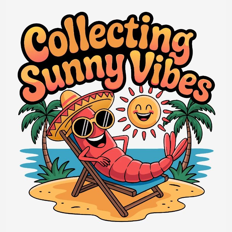 Sunny Summer Vibes Funny Crab on the Beach