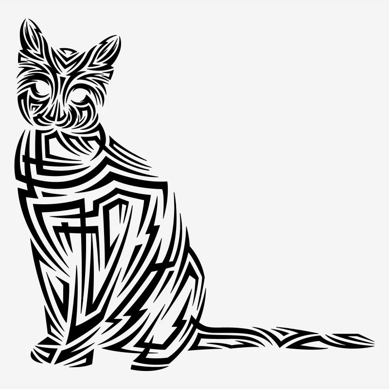 Cat Tribal Tattoo
