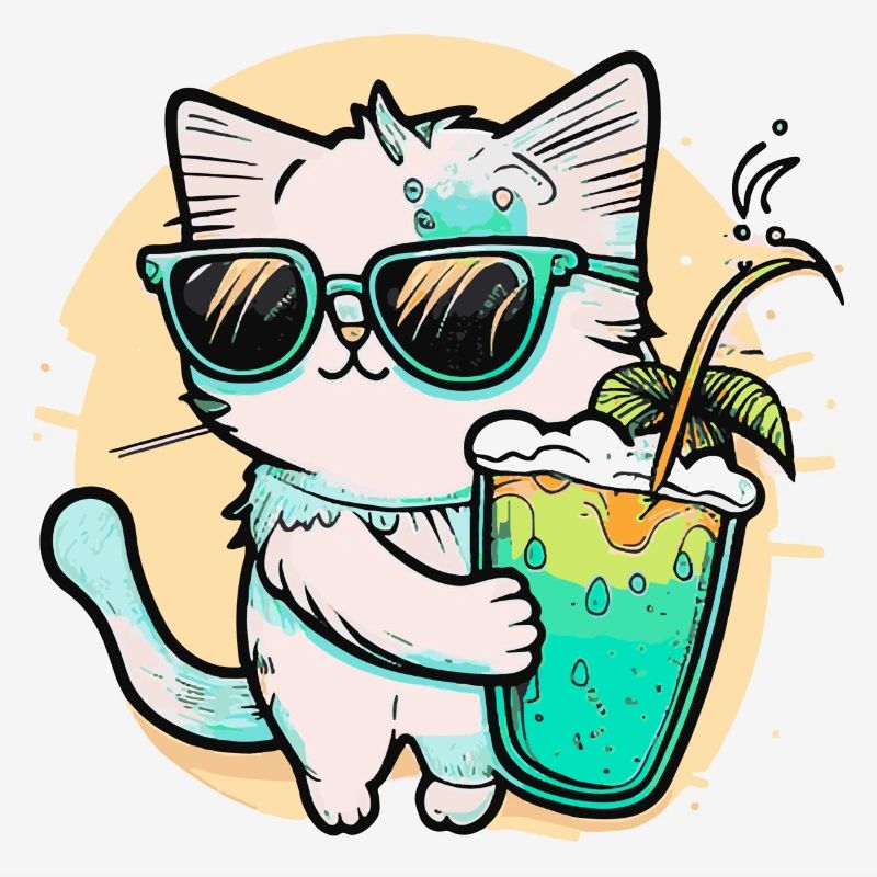 Le chat le plus cool de la plage