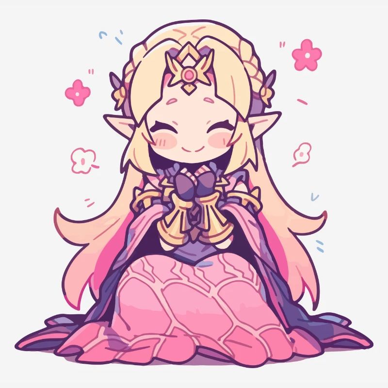 Princesse Chibi mignonne - Conception de conte de fées mignon