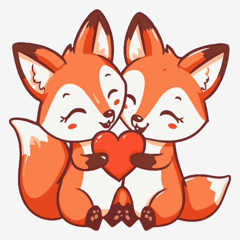 Fuchs Comic Paar Liebe