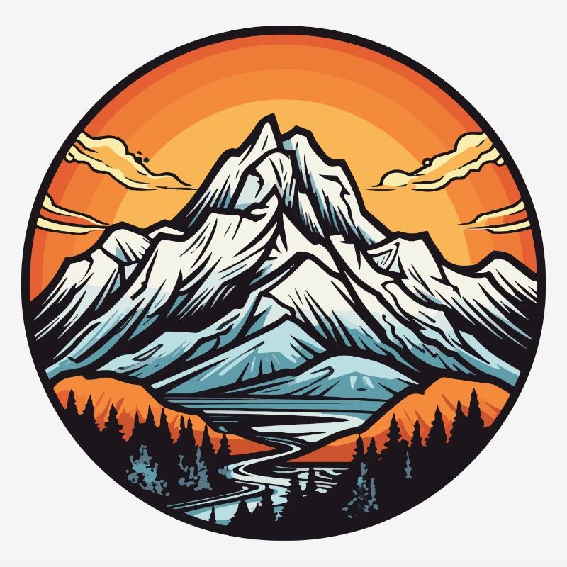 Mountains, Landscape, Circle
