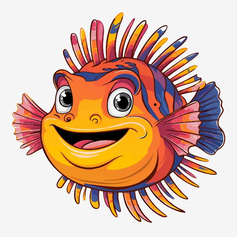 Colorful Laughing Lionfish Coral Fish