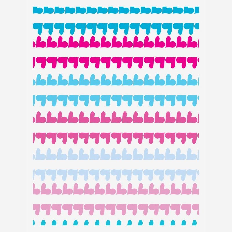PINK BLUE HEARTS PATTERN