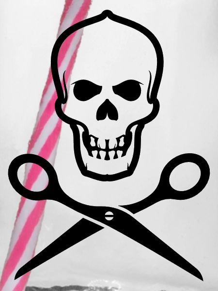Totenkopf mit Schere