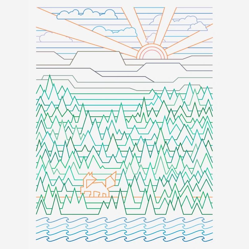 Fox & Forest (Landscape)