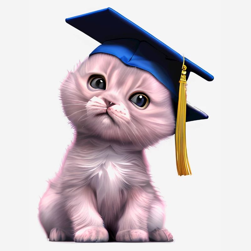 Bachelor Katze Schulabschluss Studium Absolvent