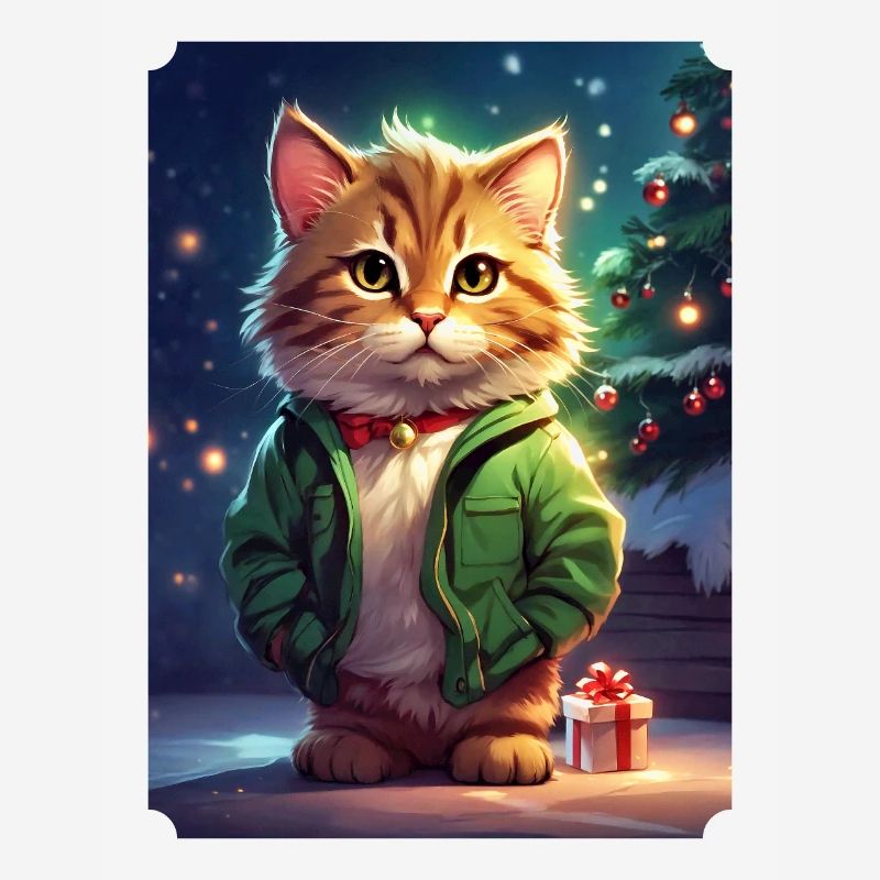 Christmas Cat Blank Template 1.9